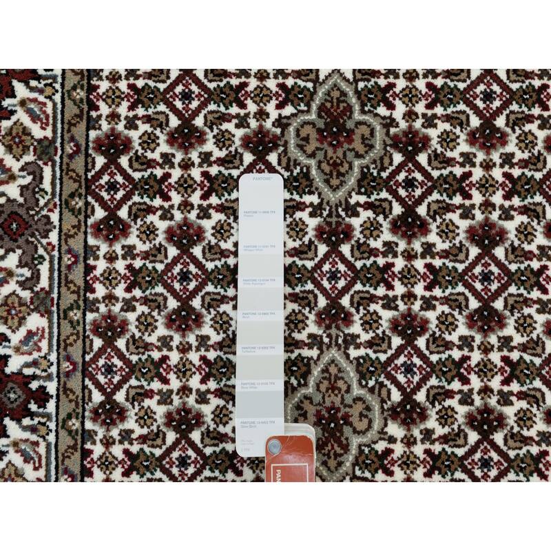 Shahbanu Rugs Ivory Hand Knotted Wool And Silk Tabriz Mahi Fish Design